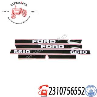 NC7499 - ΑΥΤΟΚΟΛΛΗΤΟ FORD 6810 ΚΟΚΚΙΝΟ ΜΑΥΡΟ